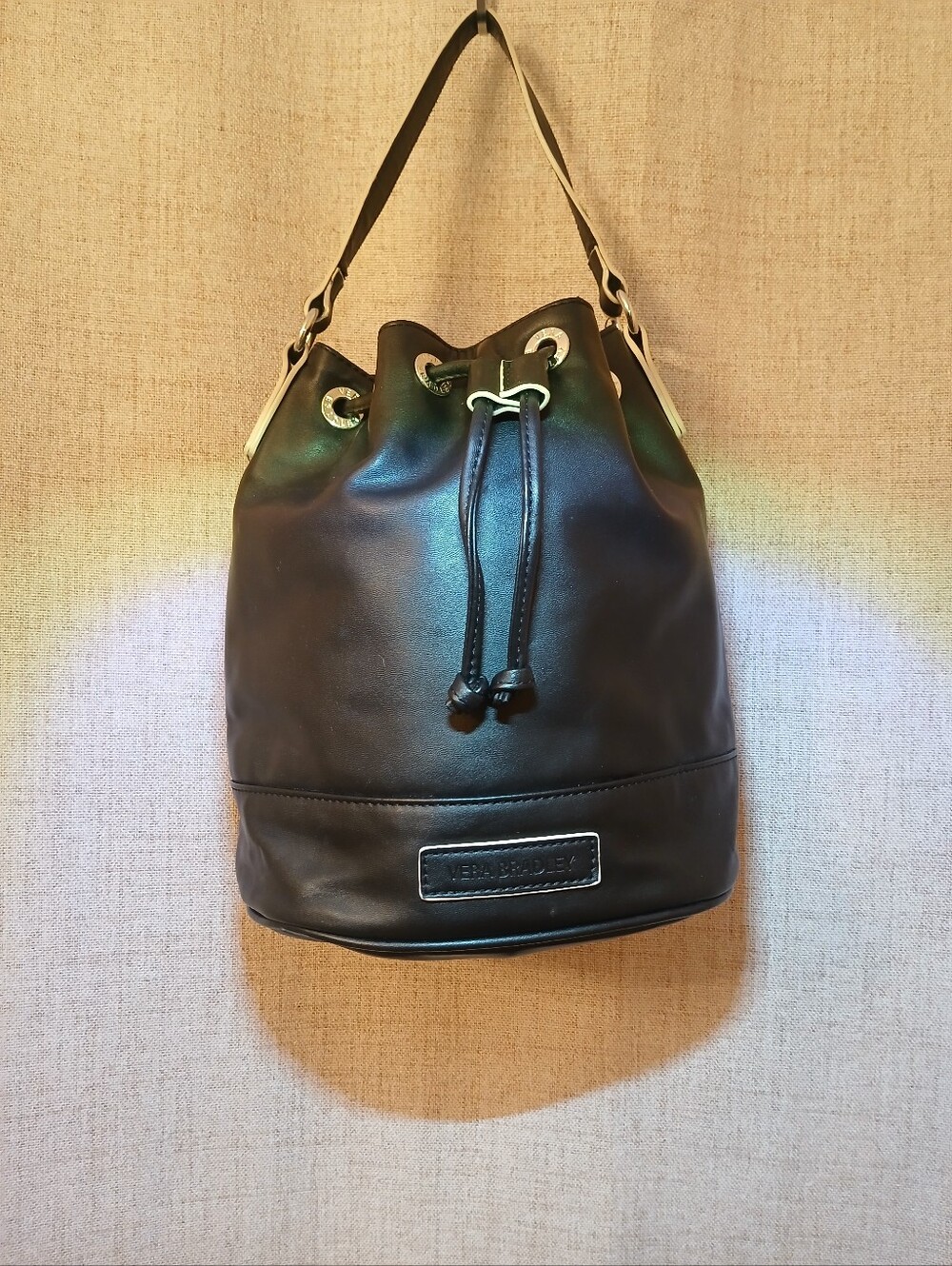 Vera Bradley Black Hobo with Cream Trim Vintage Y2K